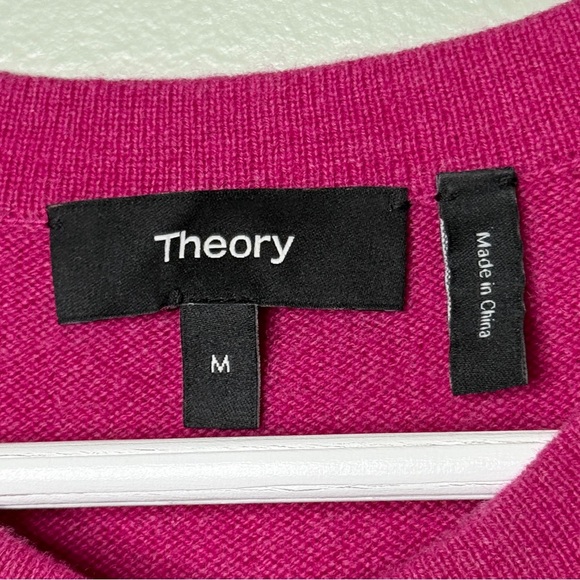 Theory Cashmere Kaylenna Soft Cashmere Drop Shoulder Sweater Pink Women’s Medium - Picture 5 of 8